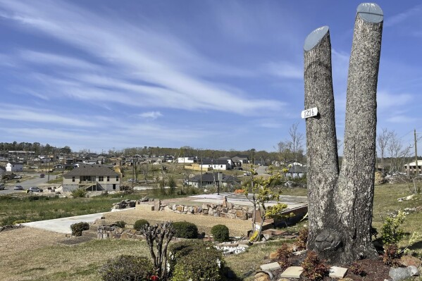 Arkansas, local officials mark anniversary of tornadoes that killed four and destroyed homes