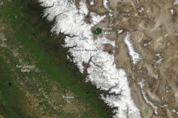 California Snowpack's 'Atypical' Year Revealed in NASA Image