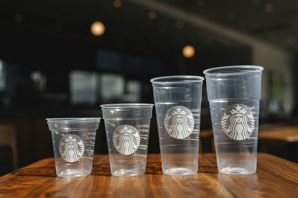 Starbucks is introducing a cold drink cup made with less plastic