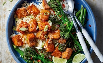 Air fryer sweet-chilli salmon bites  recipe