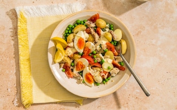 Mackerel salad with lemon mayonnaise recipe