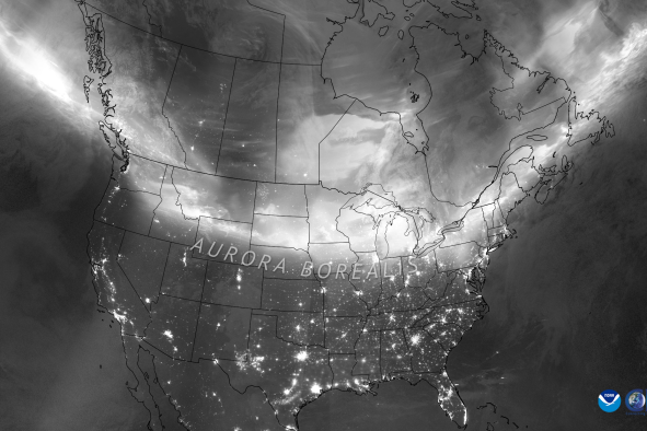 Satellite Image Maps Extreme Solar Storm's Stunning Aurora Over US