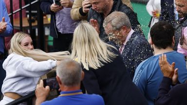 Nigel Farage has milkshake thrown over him after launching election campaign in Clacton