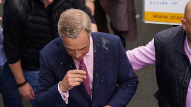 Woman, 25, charged with assault after milkshake thrown at Nigel Farage