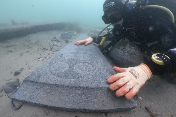 Huge Christian Grave Slabs Recovered From 13th-Century Shipwreck