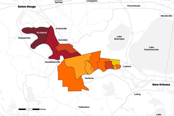 Louisiana Warned of Soaring Toxic Gas Levels That Can 'Directly Damage DNA'