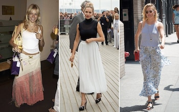 How to style a maxi skirt like Sienna Miller