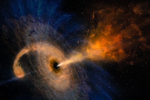 Supermassive Black Hole's 'Wind' Shapes Surrounding Galaxy