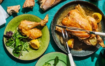 Marcella Hazan’s roast chicken with lemon recipe