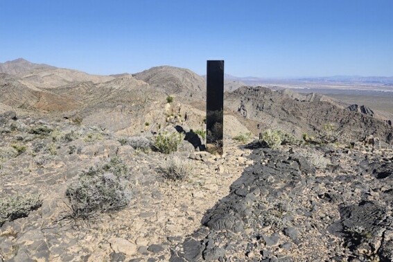 Gleaming monolith pops up in Nevada desert, the latest in a series of quickly vanishing structures