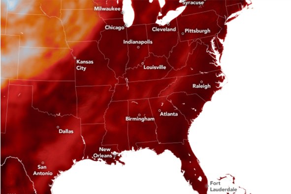 NASA Map Shows 'Sweltering' US Temperatures Under Heat Dome