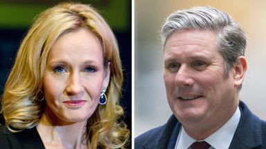 JK Rowling will 'struggle to support' Labour with Starmer's stance on gender