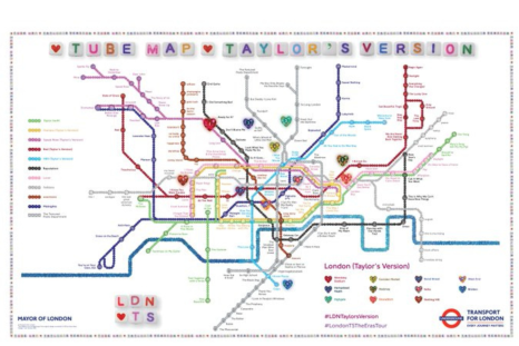 London Subway Map Gets Taylor's Version Update Ahead of Eras Show