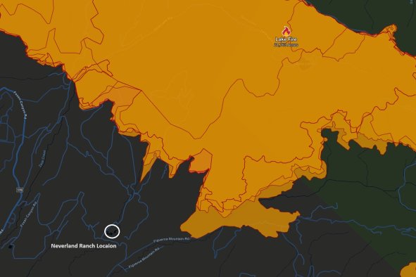 Wildfire Map Shows 'Lake Fire' Nearing Michael Jackson's Neverland