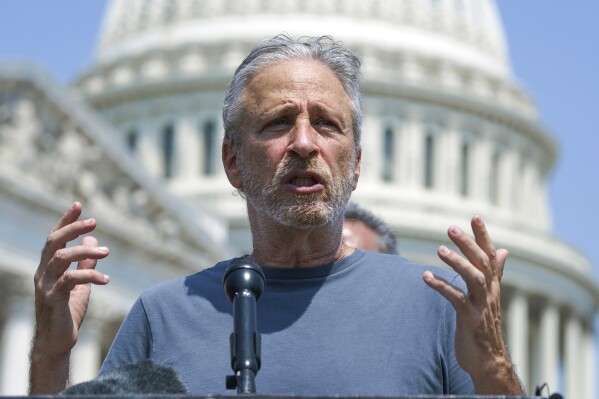 Jon Stewart pushes VA to help veterans sickened after post-9/11 exposure to uranium