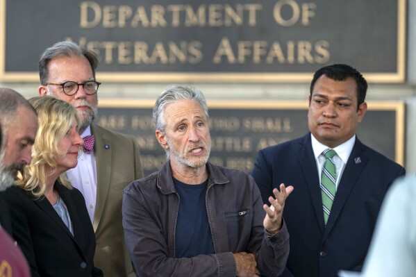 Jon Stewart pushes VA to cover troops sickened by uranium after 9/11. Again, they are told to wait