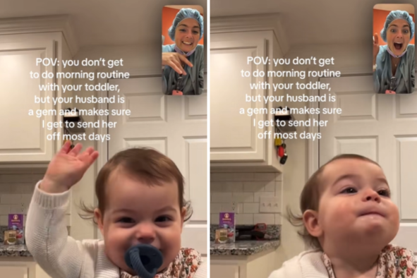 Working Mom Has To Miss Baby's Morning Routine, but Her Husband Has a Plan