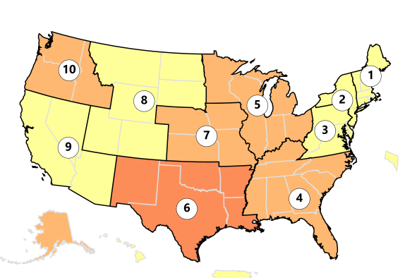 COVID Map Shows Highest Rates Across US As New Variant Rises