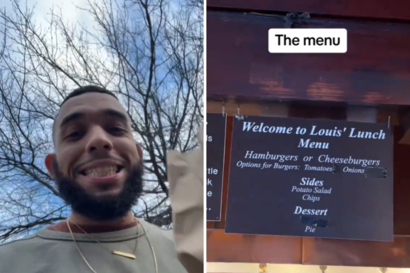 Man Visits Restaurant That Created First Hamburger, It Doesn't Disappoint