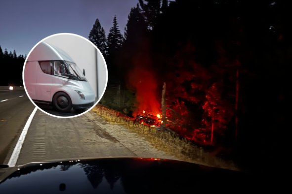 Toxic Fumes Spewing From Tesla Semitruck Forces California Freeway Closure