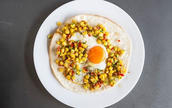 Tortilla with corn salsa