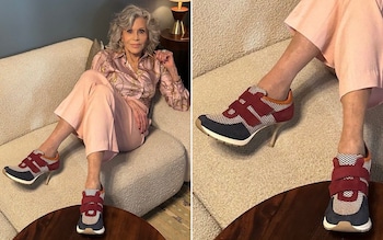 Jane Fonda’s heeled trainers are the latest ‘love-to-hate’ shoe