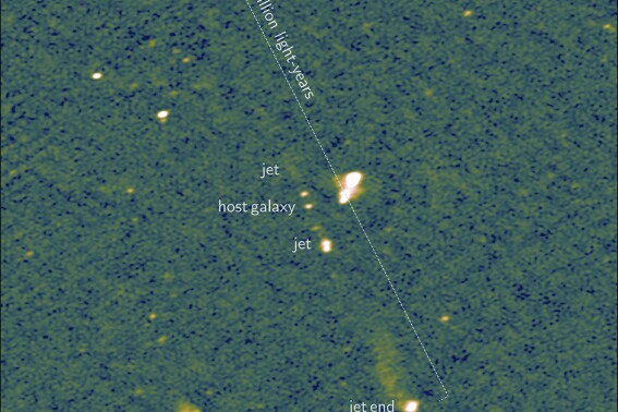 Scientists detect longest pair of jets streaming from a supermassive black hole