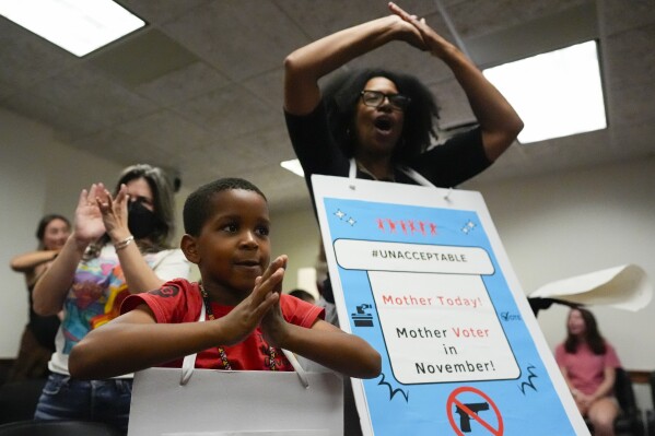 Young students protest against gun violence at Georgia Senate meeting