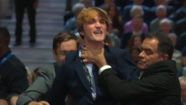 Hecklers interrupt Chancellor Rachel Reeves' speech at Labour conference