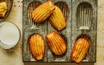 Honey and orange blossom madeleines