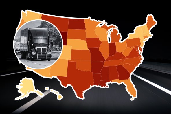 Map Reveals Most Dangerous US States for Truck Accidents