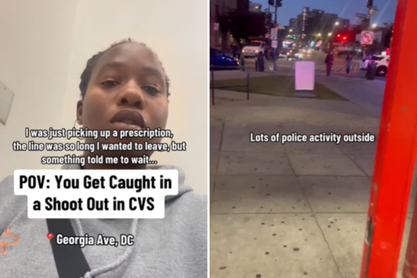 Woman Films As She Hides Inside CVS During Shoot-Outâ'Screaming and Crying'