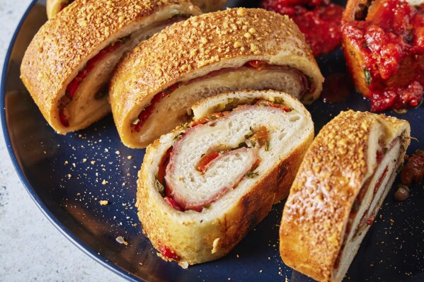 Cheesy stromboli packs pizza-like flavors into a portable spiral