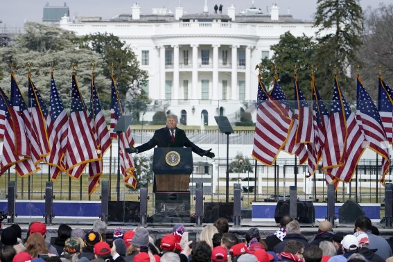 Harris is speaking at the same spot where Trump fanned anger on Jan. 6, 2021. Here’s what happened