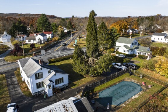 Crowds flock to tiny Massachusetts town to send off New York’s Rockefeller Christmas tree